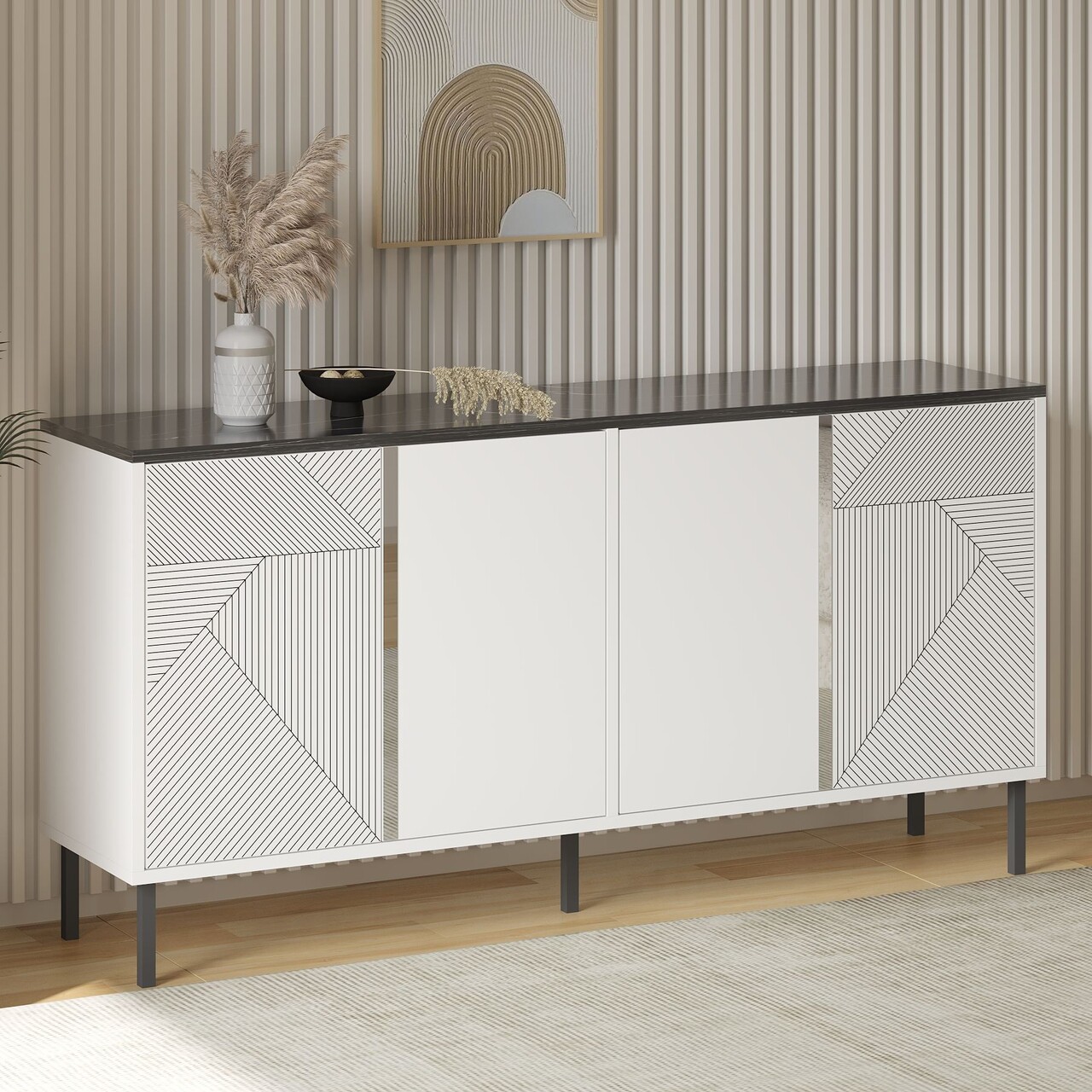 Consola, Hanah Home, Dora, 150x75x36 cm, Alb / Regal - imagine 6